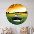 thumbnail image 2 of Designart 'Golf Ball Near Hole ' Modern wall clock, 2 of 6