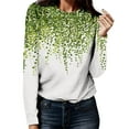 thumbnail image 1 of EIMELI T-Shirt Décontracté Simple Mode Col Rond Manches Longues Imprimé Couleur, 1 of 4