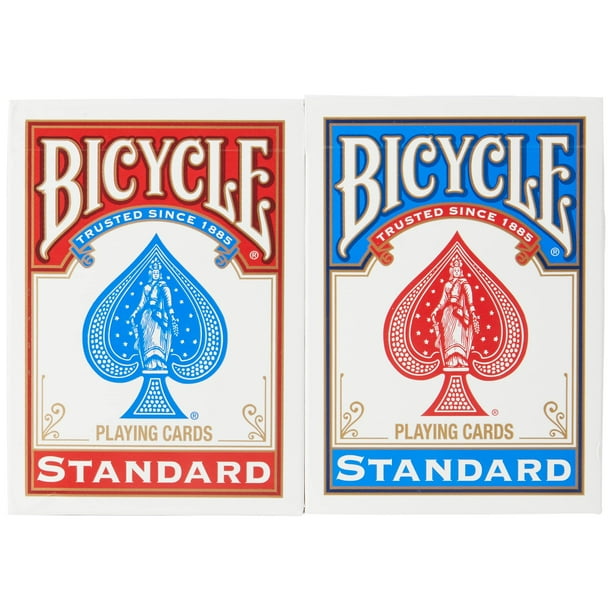 Juego de cartas para bicicleta Bicycle paquete de 2 tamaño poker rojo y azul