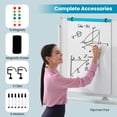 thumbnail image 6 of Costway 48"x36" Mobile Magnetic Double-Sided Reversible Whiteboard Height Adjust White, 6 of 11