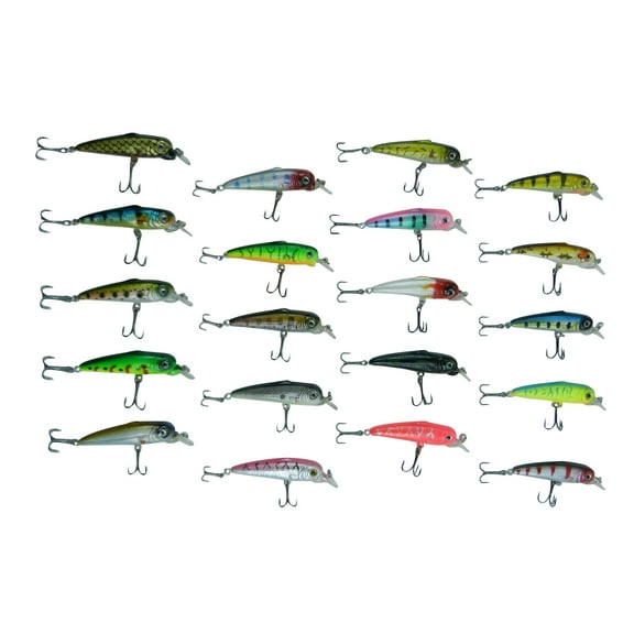 5 Pack - 20 Pieces Variety Color Selected Tournament Fishing Lures