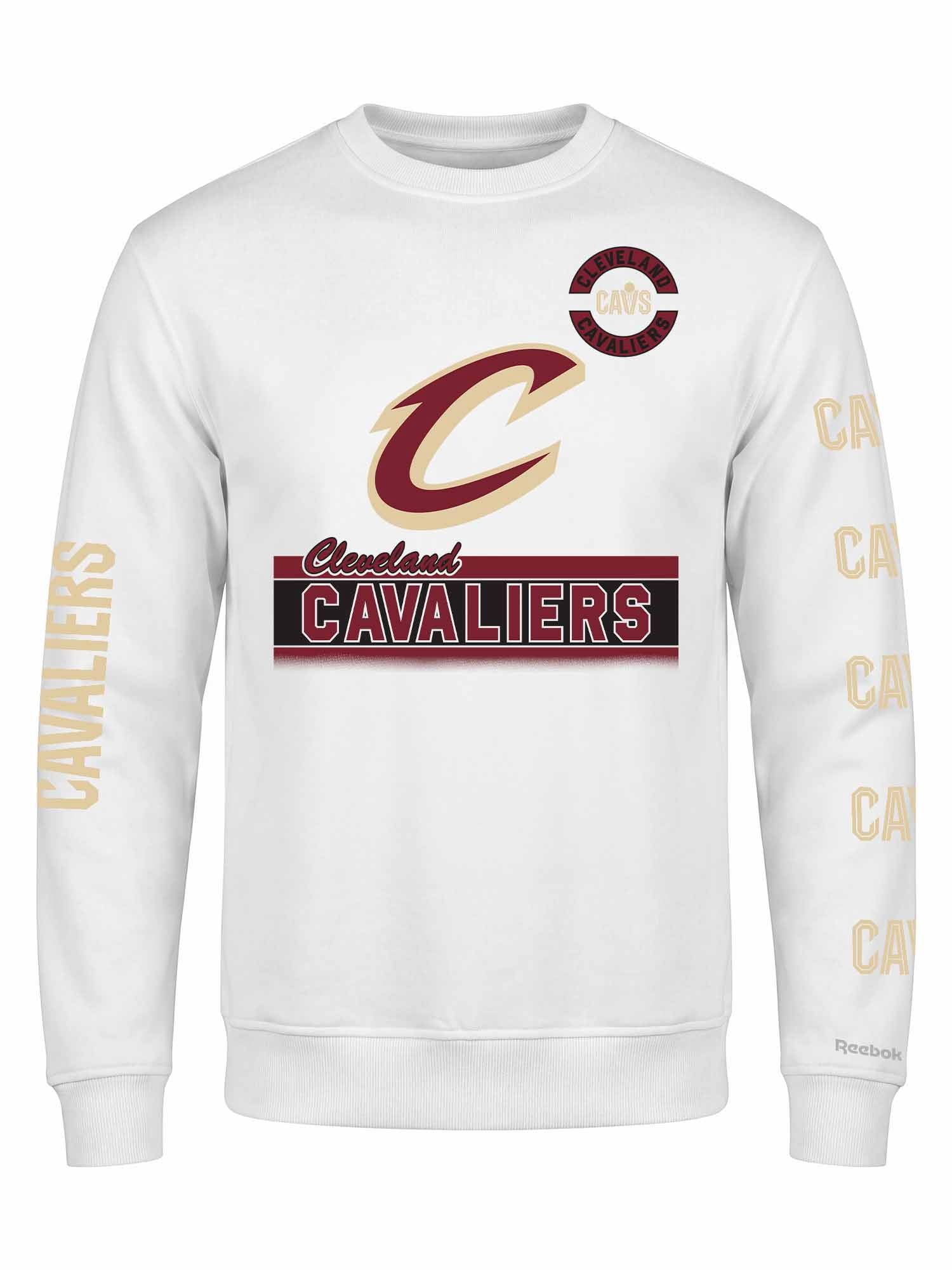 Cleveland Cavaliers Reebok Mens White Crew Sweatshirt
