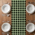 thumbnail image 6 of Sage Green Black Table Runner - 108 Inch Long, Kitchen Dining Table Runner Dresser Scarves, Farmhouse Vintage Bear Buffalo Plaid Farmhouse Decor for Coffee Tables Wedding Party Banquet, 6 of 8