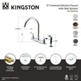 thumbnail image 5 of Kingston FB7798NFLSP NuWave French Two-Handle 4-Hole 8" Centerset Kitchen Faucet with Side Sprayer in Brushed Nickel, 5 of 5