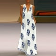 thumbnail image 3 of Robe d'Été Sans Manches Décontractée Col en V Boho Florale pour Femmes Grande Taille, 3 of 6