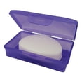 thumbnail image 5 of American Comb Purple Toothbrush Covers & Soap Box Set - Matching Colors - Tooth Brush Cover Cap, Soap Dish Travel, Soap Dish Holder Travel - Plastic Portable Set with Cover, 5 of 5