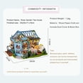 thumbnail image 7 of Dollhouse Miniature House with Furniture, DIY Dollhouse Kit with Dust Proof, Music Movement, 1:24 Scale Creative Room for Gift for Family (Rose Garden Tea House), 7 of 7