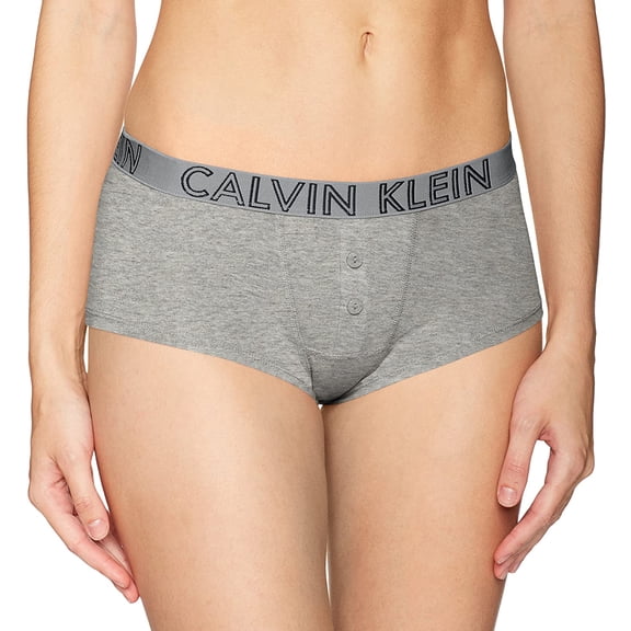 Calvin Klein Women's Ultimate Cotton Boyshort Grey Heather, XL