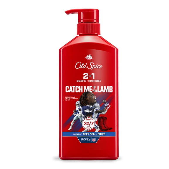 Old Spice 2 in 1 Mens Shampoo and Conditioner, Catch Me If You Lamb, NFL Collection, 21.9 fl oz