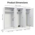 thumbnail image 3 of Madesa Wardrobe Set 3 Armoire Closet Hanging Storage Cabinet 2 Doors with Shelf 31 Inch Organization Unit for Bedroom and Office - White, 3 of 9
