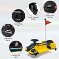 thumbnail image 3 of EastVita 24V Ride on Drift Car,7Ah Battery 180W Brushless Motor Kids Electric Drifting Go-Kart for Rider up to 110 lbs with Music,Front+Tail LED Light,Low-Power Alarm(Yellow), 3 of 5