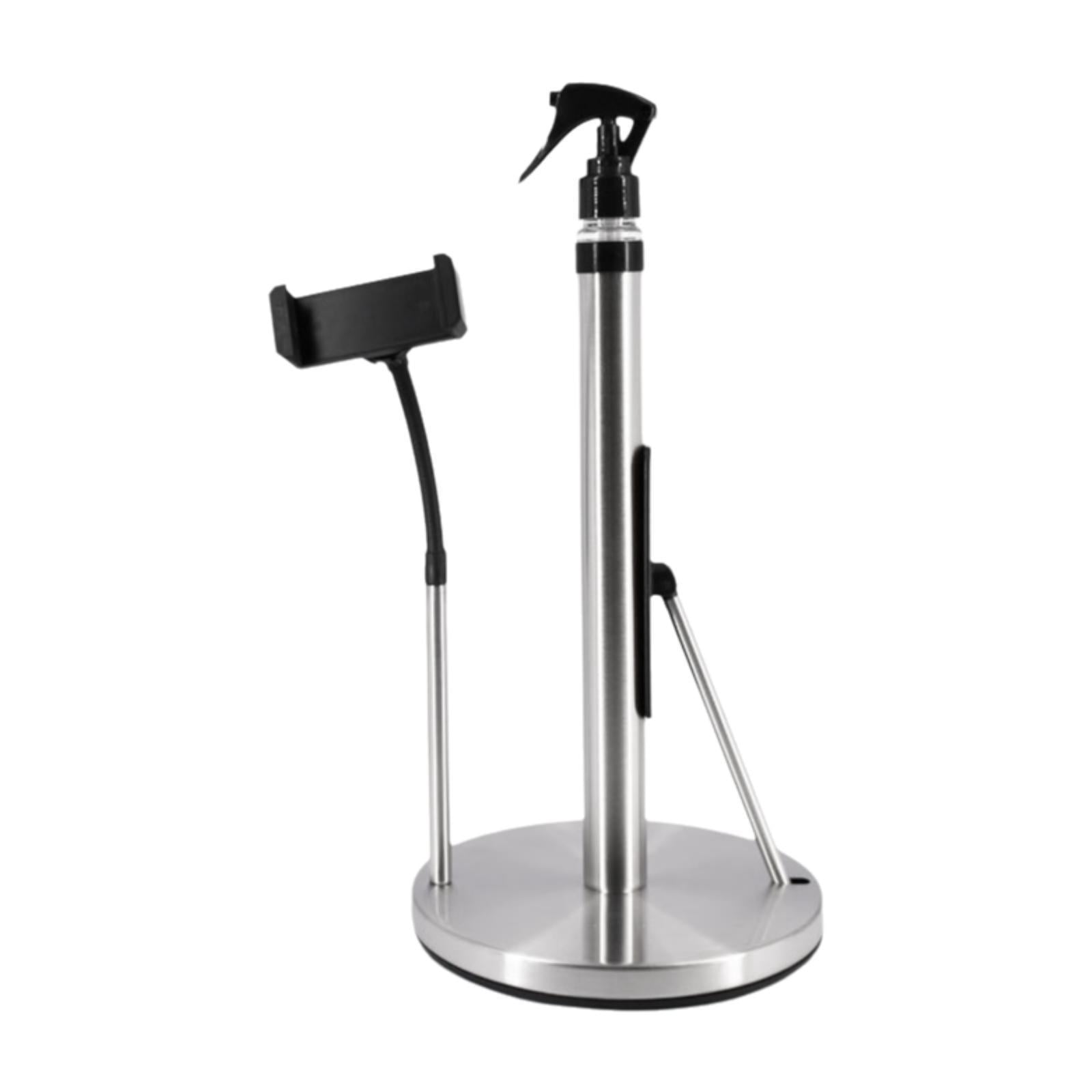 Fiocias 3 in 1 Paper Towel Holder Rustproof with Weighted Base Kitchen Towel Stand Paper Silver