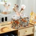 thumbnail image 3 of Yayeee 2 Pack Qtip Holder Bathroom Cotton Swab Canister with Lid Clear Dispenser Set, Plaid Floral, 3 of 6
