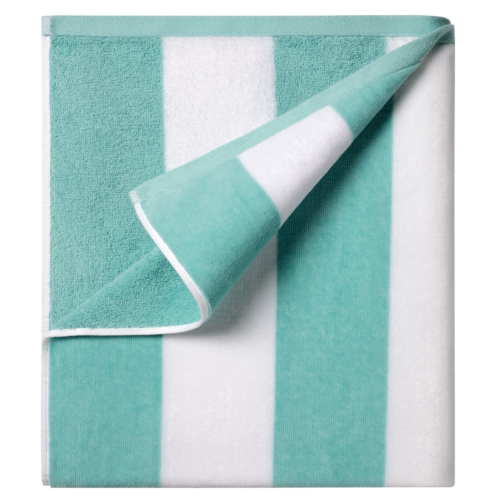 Ouxiaobai Cotton Oversized Beach Towel - 35 x 70 Inch Large Size Pool Towel, Striped Cabana Swim Towel