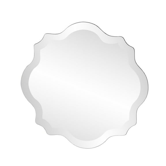 Tyler Dillon Scalloped Edge Frameless Gasperaux Wall Mirror - 16 x 16