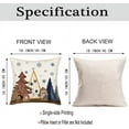 thumbnail image 4 of Set of 2 Christmas Tree Pillow Covers Blue Snowflake Winter Holiday Farmhouse Decoration Pillow Cases 18 x 18 Inch Cotton Linen Cushion Cover for Home Sofa Couch, 4 of 6