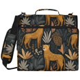 thumbnail image 2 of Zipper Binder with Shoulder Strap 2 inch 3 Ring Waterproof File Folder Organizer Bag 500 Sheet Cheetahs and Jungle Foliage Pattern, 2 of 8