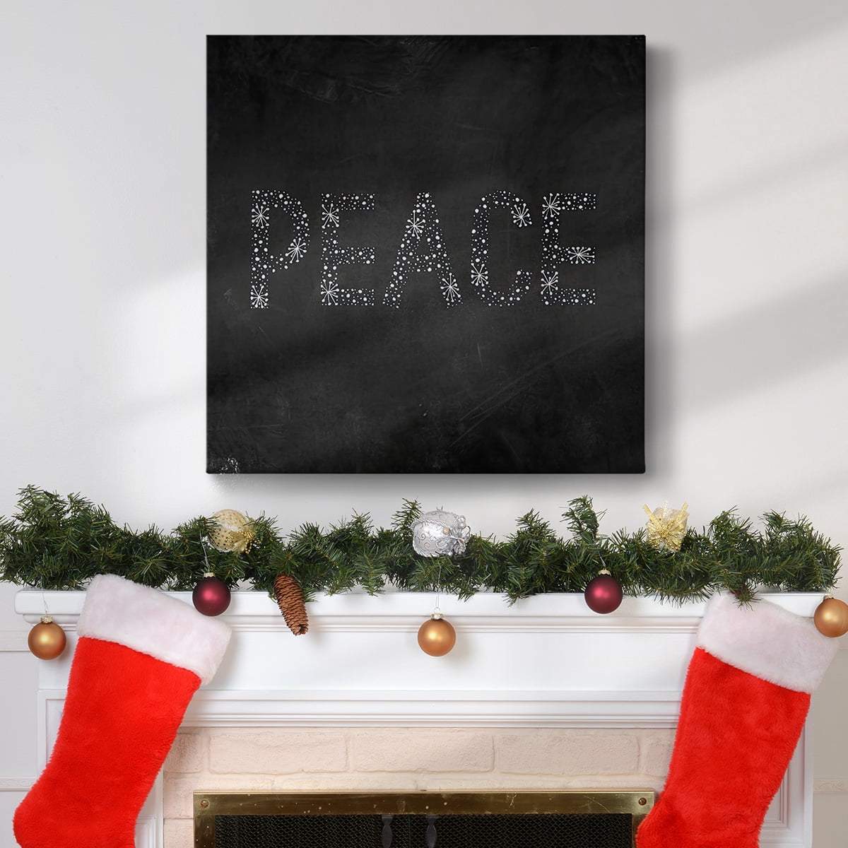 Peace Starburst - Dark Gray- Gallery Wrapped Canvas