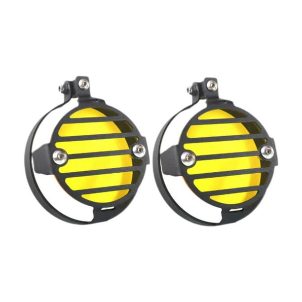 Protector de faros antiniebla para motocicleta, cubierta protectora para faro antiniebla amarillo