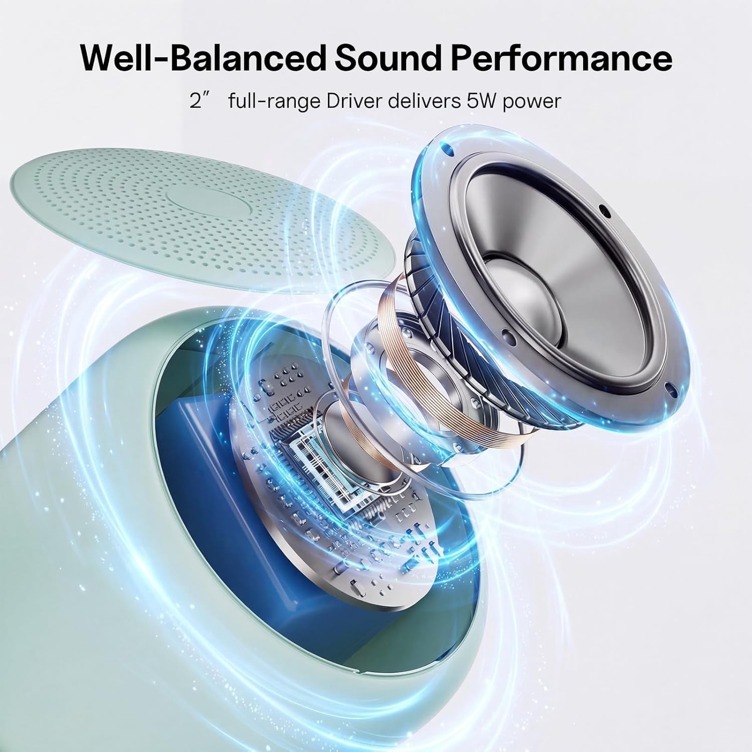 Portable Bluetooth Speaker,IPX5 Waterproof Wireless Speaker with Bluetooth 5.0,20H Playtime,Built-in Mic Mini Speaker for Outdoor/Party/Beach/Travel/Gifts,Green
