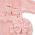 thumbnail image 6 of Baby Robe - Soft Plush Bath Towel Robe Spa Set - Baby Bathrobe Towel & Slippers for Boys + Turban for Girls Robe Set (Pink, 0-9 Months), 6 of 6