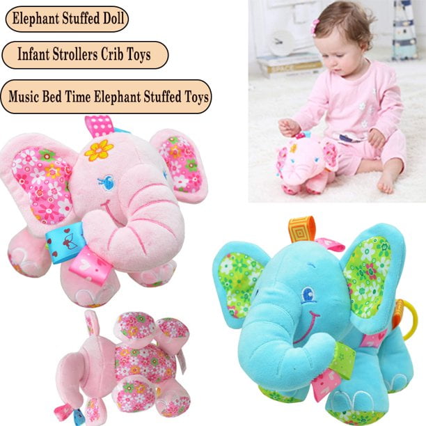 Amerteer Plush Elephant Music Baby Toys 0 3 6 9 12 Months, Cute Stuffed Aminal Light Up Baby Toys Newborn Baby Musical Toys Carseat Baby Toys for Infant Babies Boys & Girls Toddlers 0 to 36 Months