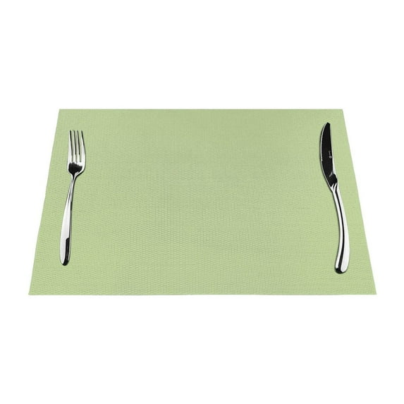 YFYANG Washable Heat-Resistant Placemats, 70% PVC/30% Polyester, Green Kitchen Table Mat, 12" x 18" 6 Piece