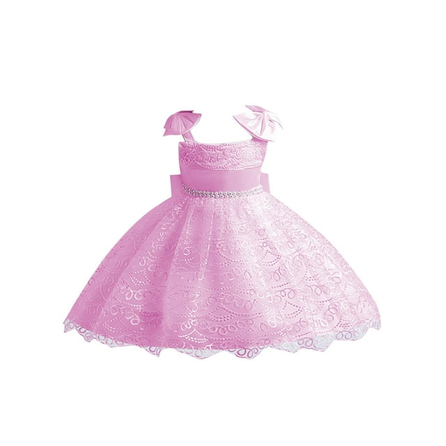 QIPOPIQ Robe de Fête Grande/petite Fille Dentelle Fleurie Ligne A Mariage Fête Enfants Concours Anniversaire Robe Formelle Liquidation