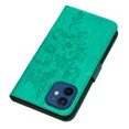 thumbnail image 5 of Decase iPhone 12 Case, Butterfly Patterned Wallet Case, Magnetic Folio Faux Leather with Wrist Strap Credit Card Holder Slots Kickstand Protective Cover For iPhone 12, Green, 5 of 14
