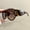 Leopard, variant on 2D Flat Punk Frog Shape Glasses, Oversized Flat Top Frame with Metal Hinges, Black Tortoiseshell Decor, Unisex Avant-Garde Trendy Fashion Eyewear
