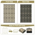 thumbnail image 4 of HOMERRY Geometric Floral Outdoor Rug Straw Plastic Area Rug for Balcony Pool RV Waterproof Reversible Carpet, Brown/Black, 9'x 18', 4 of 6