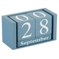 thumbnail image 1 of Calendario Perpetuo de Bloque de Madera Vintage Uxcell, Bloques de Exhibición de Mes y Fecha de Madera Reutilizables para Escritorio 3.7", Azul, 1 of 5