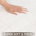 thumbnail image 3 of Superior Inaya Striped Shag Washable Bath Rug, Set of 2, Large, White, 3 of 11