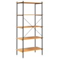 thumbnail image 3 of vidaXL 5-Tier Shelving Unit Black and Oak 80x40x163 cm, 3 of 5