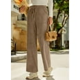 thumbnail image 7 of DOKOTOO Corduroy Pants for Womens Casual High Waisted Drawstring Wide Leg Pants Trousers with Pockets, 7 of 7