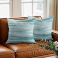 thumbnail image 3 of Throw Pillow Covers, Turquoise Green Ombre Decorative Throw Pillow Covers 18x18 Inch, Vintage Shabby Teal Abstract Art Square Linen Pillow Cases for Couch/Living Room/Sofa, 3 of 9