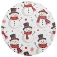 thumbnail image 3 of Ryvnso Snowman on White Round Plate Mats Dining Table Placemat Set of 4 for Holiday Decoration, 3 of 7