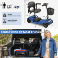 thumbnail image 3 of ENYOPRO 4 Wheel Electric Scooter for Adults, Foldable All-Terrain Mobility Scooter for Seniors with Bright Headlights, USB Port, Basket and Long-Range Battery, Blue, 3 of 11