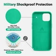 thumbnail image 5 of Shockproof Designed for iPhone 12 Mini Case, Liquid Silicone Phone Case with [Soft Anti-Scratch Microfiber Lining] Full Body Drop Protection 5.4 inch Slim Thin Cover, Emerald Green, 5 of 8