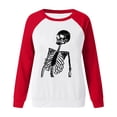 thumbnail image 4 of Blusa de manga larga con estampado de esqueleto de Halloween a la moda para mujer, suéter informal con cuello redondo, Tops, camisetas Fridja  fjkfkj6819, 4 of 6