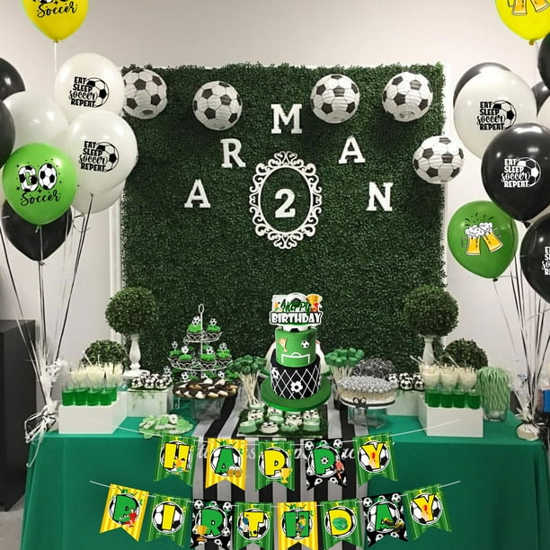 Qatar Copa Mundial de fútbol tema decoraciones para fiesta de cumpleaños tirar bandera pastel bandera conjunto de globos de látex