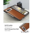thumbnail image 4 of Case for Google Pixel Fold, PU Leather Back Cover Hard PC Bumper Phone Case for Pixel Fold - Brown, 4 of 7
