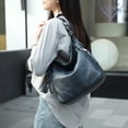 thumbnail image 4 of Bolso de mano de piel con doble cremallera y diseño de bolsillo, de nueva moda, de gran capacidad, sencillo, para todo, bolso cruzado de un solo hombro para mujer, 4 of 5