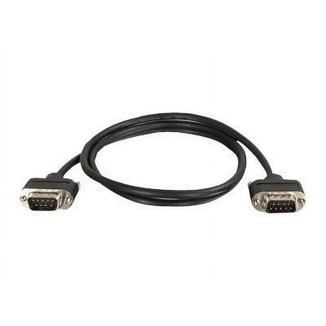 C2G CMG-Rated DB9 Profil Bas Null Modem M-M - Câble Null Modem - DB-9 (m) à DB-9 (m) - 3 Pieds - Moulé, Vis à Pouce - Noir