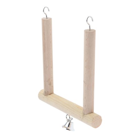 Bird Parrot Swing Stand Sticks Perch Cage Hanging Toy Wood Parakeets Conures Macaws Cockatiels