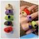 thumbnail image 3 of Anillo De Resina Encantador Para Mujer, Anillos De Piedras Preciosas De Color Gelatina Para Mujeres Y Niñas, Regalo De Joyería Estética Simple 5 Uds Methold AP005661-00, 3 of 6