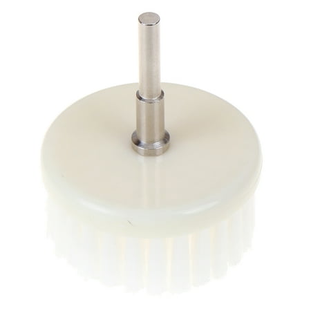 

60mm White Soft Drill Powered Brush Head For Cleaning Car Carpet Bath Fabric