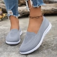 thumbnail image 2 of Duqingm Comfortable Flats Womens Slip on Walking Shoes Breathable Sock Shoe Non-Slip Mesh Casual Sneakers Grey,6.5, 2 of 7