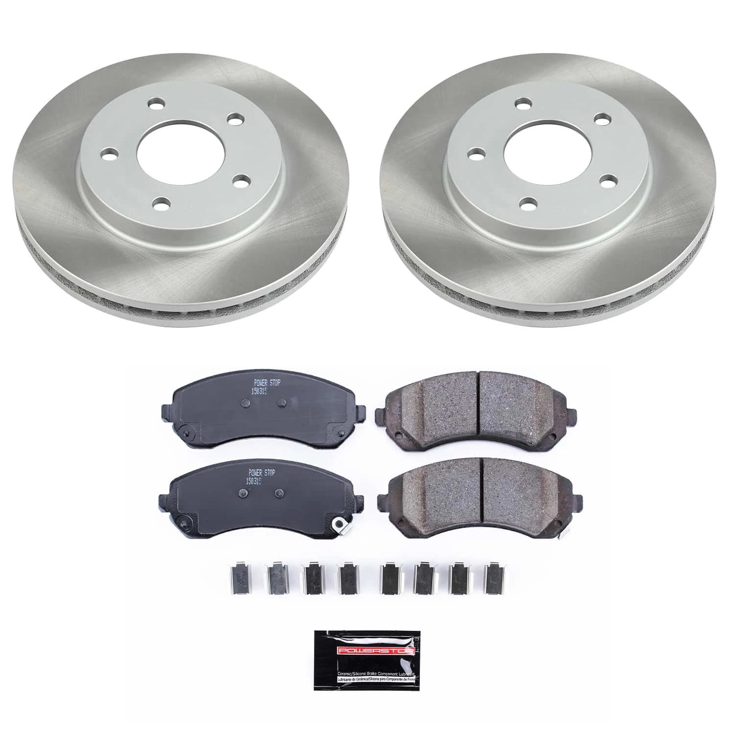 PowerStop Front Semi-Coated Rotor and Low-Dust Ceramic Brake Pad Kit SC5233