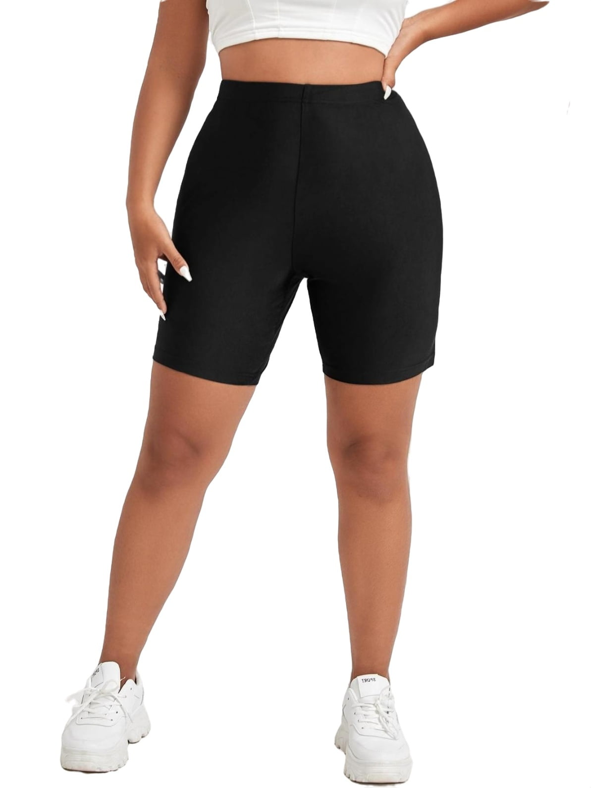 Women's Plus Size Soft Biker Shorts Stretchy Workout Sporty Shorts 4XL ...